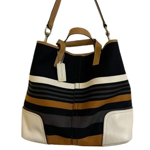 Coach Hadley Multi-Stripe Field Tote (F30302) - NWOT - Picture 4 of 9